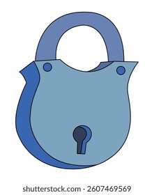 A old safety lock cartoon vector illustration