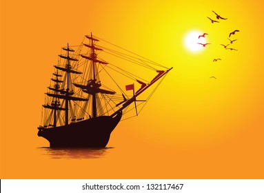 Old sailing ship