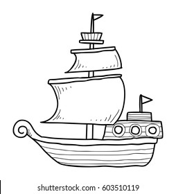Old sailing ship doodle