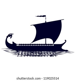 Old sailing ship. Illustration on white background.