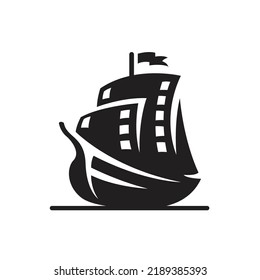 Old sailing ship. Illustration on white background. eps2