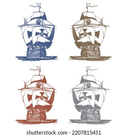 Old Sailing Ship Vector illustration
