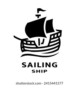 Old sailing ship. Vector illustration.
