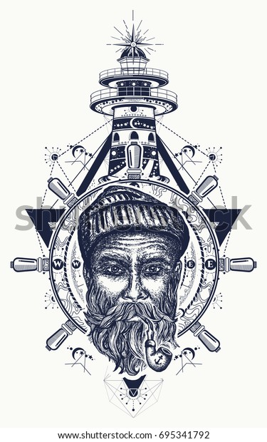 Old Sailor Anchor Steering Wheel Compass Royalty Free Stock Image