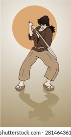 old samurai draw