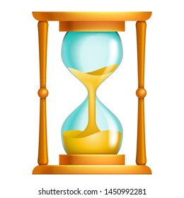 Old sand hourglass flow time leak running timer concept 3d design isolated vector icon illustration