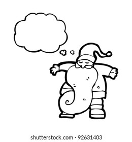 old santa claus with thought bubble
