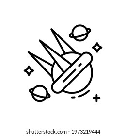 Old Satellite vector outline icon. space symbol eps 10 file