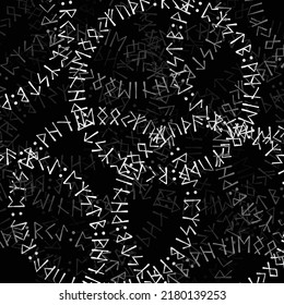 Old scandinavian runic grunge circle symbol isolated on black background