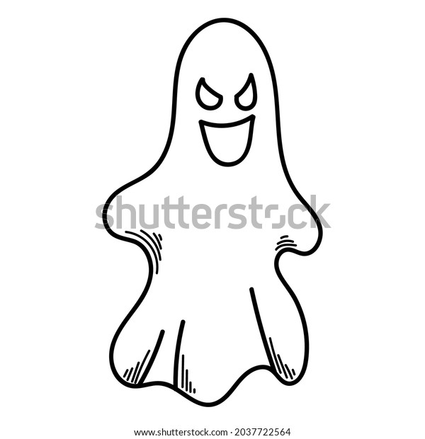 Old Scary Ghost Costume Halloween Doodle Stock Vector (Royalty Free ...