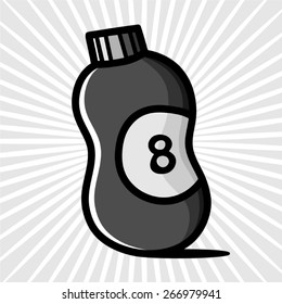 Old school black & white eight ball bottle