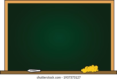 old school blackboard with chalk and sponge