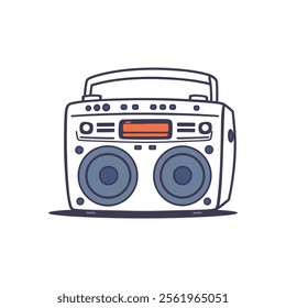 Old School Boom Box Vector Art for Music Enthusiasts and Designers