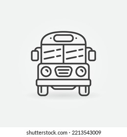 Old School Bus vector concept icon or symbol in outline style