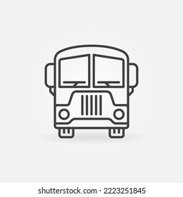 Old School Bus vector concept minimal icon in outline style