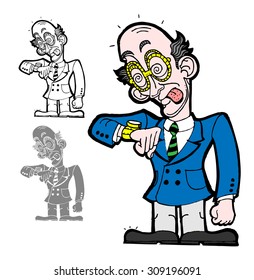 Old school businessman caricature