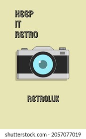 Old School Camera Flat Design Poster