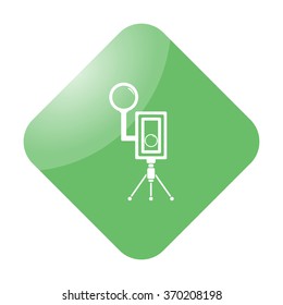 Old school camera simple icon on colorful background