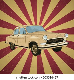Old School Car. Vector. eps 10
