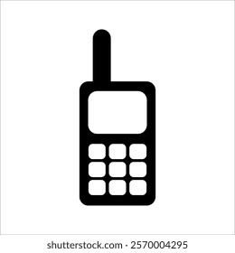 Old school cellphone, small screen, lots of buttons, antenna, sturdy body. but very useful in its time, the pioneer of the communication tool we know today, the smartphone.