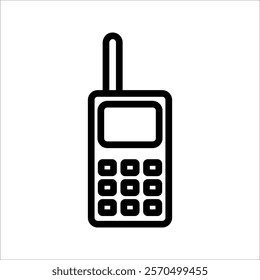 Old school cellphone, small screen, lots of buttons, antenna, sturdy body. but very useful in its time, the pioneer of the communication tool we know today, the smartphone.