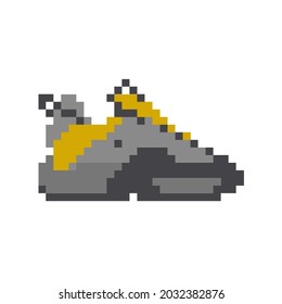 Old School Classic Puffy Skate Shoes Skateboarding Stevie Williams OG Grey Yellow 8bit Pixel Art