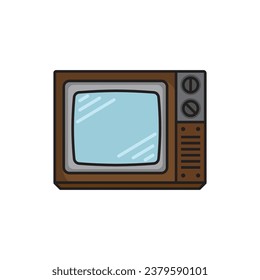 old school colored tv icon vector  template illustration logo design