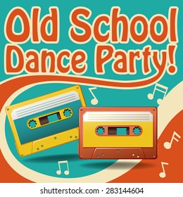 Old School Dance Party Poster In Retro Design