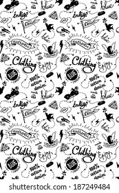 old school denim biker pattern, tattoo style
