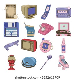 Estilo Digital da Escola Antiga com Retro Y2K Nostalgia e Retrofuturismo
