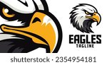 Old School Eagle Mascot Head: Illustrated Classic Eagle Logo as a Vector Graphic and Mascot Illustration for Sport and E-Sport Gaming Teams.

