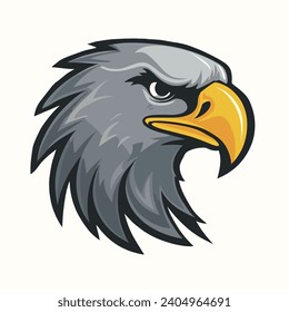Old School Eagle Mascot Head: Illustrated Classic Eagle Logo as a Vector Graphic and Mascot Illustration for Sport and E-Sport Gaming Teams. EAGLE BIRD FLY VECTOR FOR OUTDOOR LOGO COMPANY