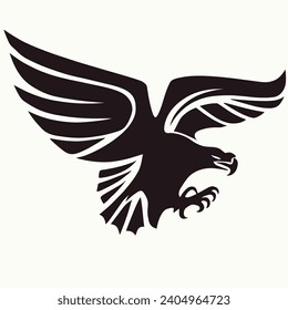 Cabeza de la mascota del águila de la vieja escuela: Logo de águila clásica ilustrada como ilustración vectorial e ilustración de mascota para equipos deportivos y de videojuegos E-Sport. VECTOR DE VUELO DE AVES DE EAGLE BIRD PARA EMPRESA DE LOGOTIPO EXTERIOR