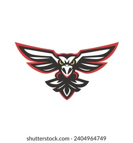 Old School Eagle Mascot Head: Illustrated Classic Eagle Logo as a Vector Graphic and Mascot Illustration for Sport and E-Sport Gaming Teams. EAGLE BIRD FLY VECTOR FOR OUTDOOR LOGO COMPANY