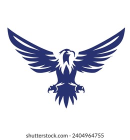 Old School Eagle Mascot Head: Illustrated Classic Eagle Logo as a Vector Graphic and Mascot Illustration for Sport and E-Sport Gaming Teams. EAGLE BIRD FLY VECTOR FOR OUTDOOR LOGO COMPANY