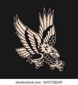 Old school eagle tattoo design