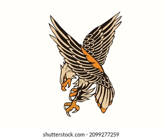 Old School Eagle Tattoo Illustration