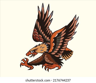 old school eagle tattoo illustration