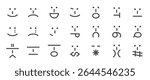 Old school emoticons icon set. It included text face, emoji, emoticon, facial expression, and more icons. Editable Vector Stroke.