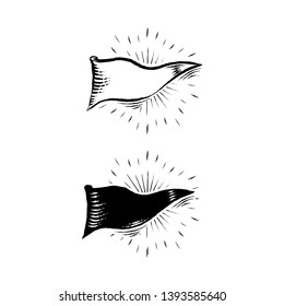Banderas de escuelas antiguas y colección vectorial de banderas