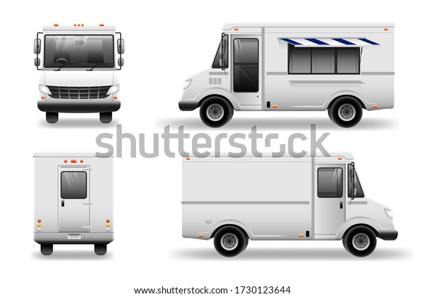 Download Old School Food Truck Mockup Set Stock Vector Royalty Free 1730123644