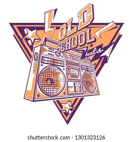 Old school - funky colorful music boombox design