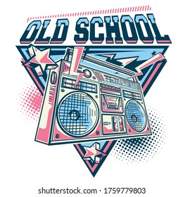 Old school - funky colorful music boombox design