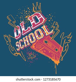 Old school - funky graffiti audio cassette 