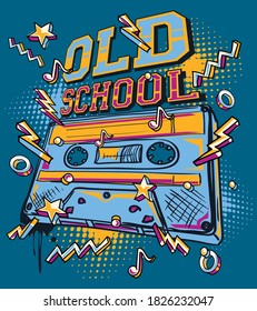 Old school - funky graffiti audio cassette 