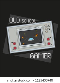 Old school game controller, t shirt design, gamer
