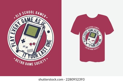 Old School Gamer T-shirt Design Vector File