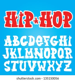 Old School Graffiti Vector Font Set