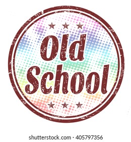 Old school grunge rubber stamp on white background, vector illustration