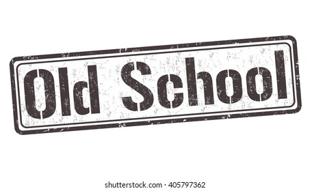 Old school grunge rubber stamp on white background, vector illustration